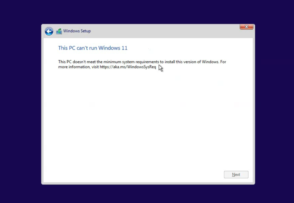 No se puede ejecutar Windows 11