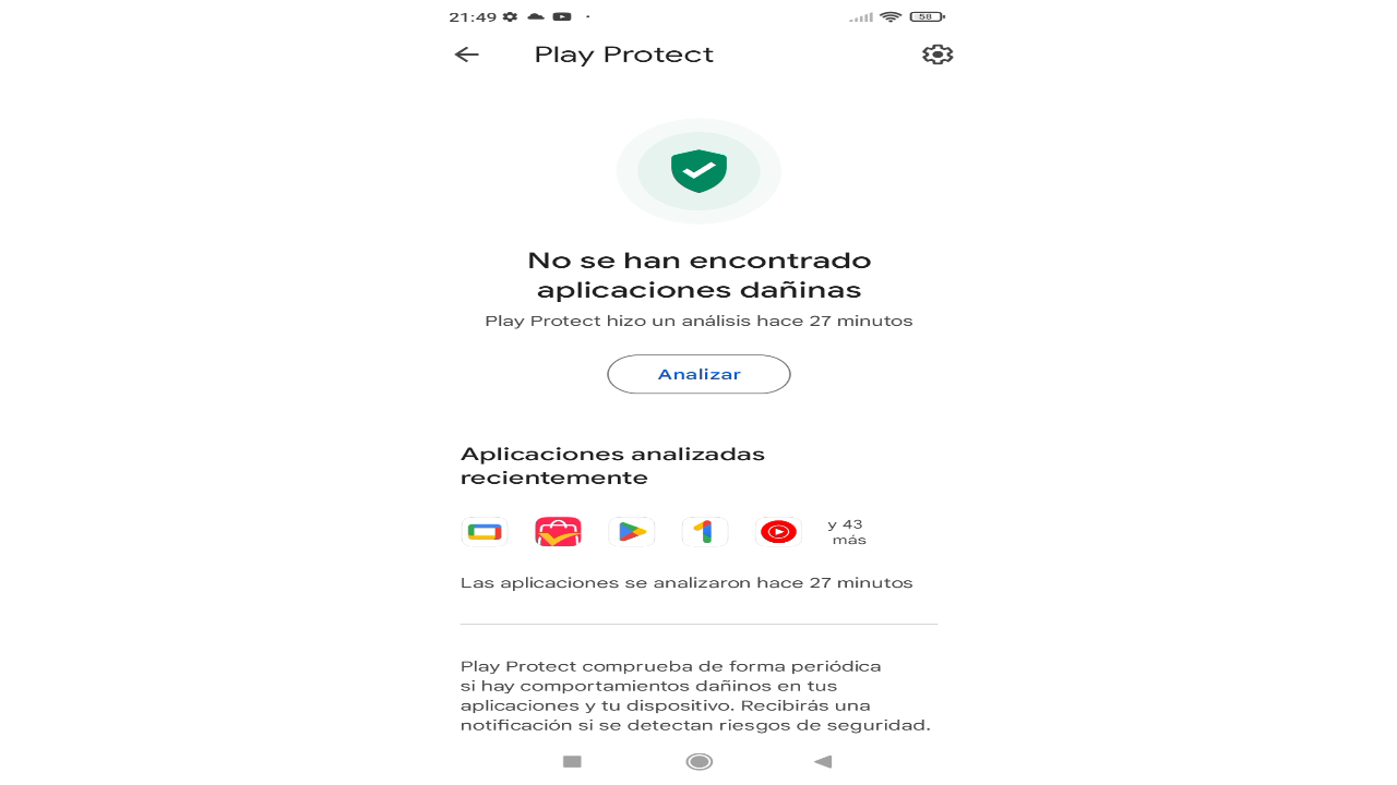 Analizar aplicaciones con Google Play Protect