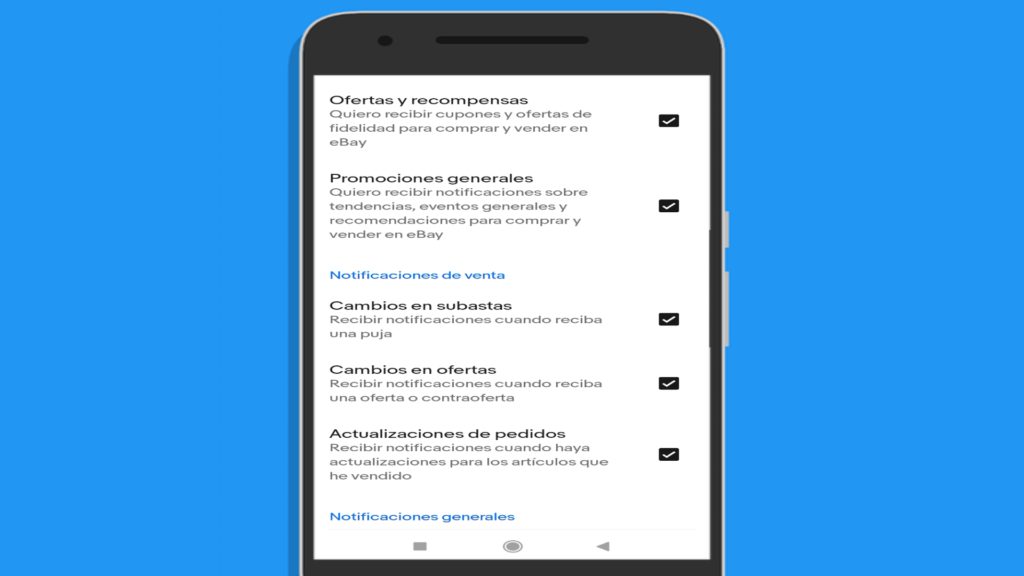 Cómo activar las notificaciones en eBay