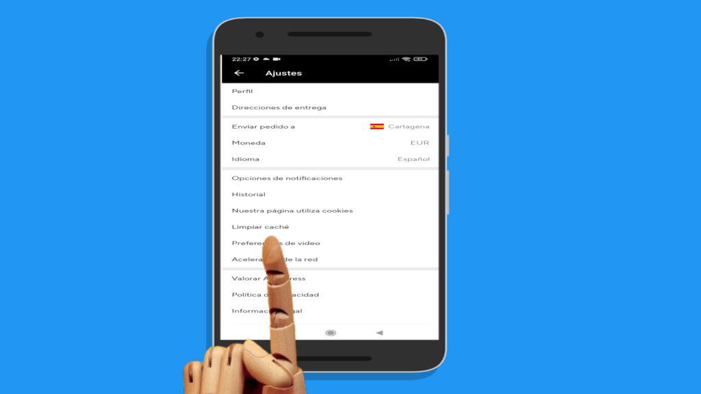 Cómo vaciar la caché en AliExpress