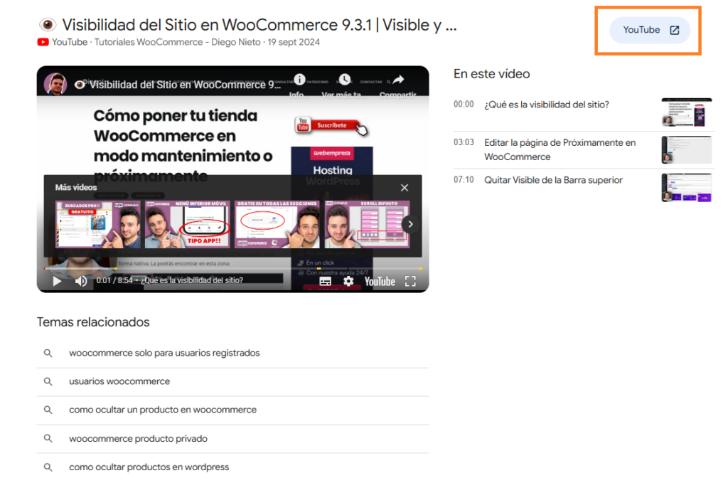 Google enseña tu vídeo sin anuncios en sus resultados