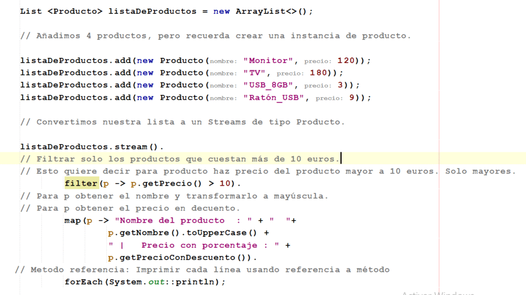 Filtrar y transformar objetos en Java usando programación funcional