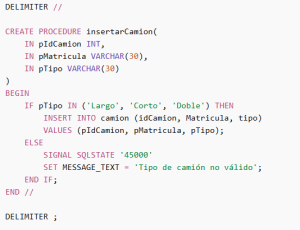 Crear procedimiento almacenado en MySQL