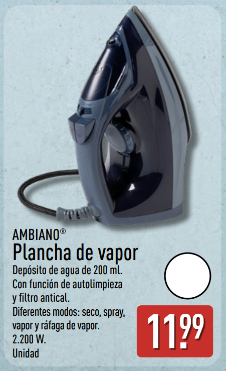 ALDI lanza una plancha de vapor Ambiano por 11,99 € y promete convertirse en una de las ofertas más buscadas