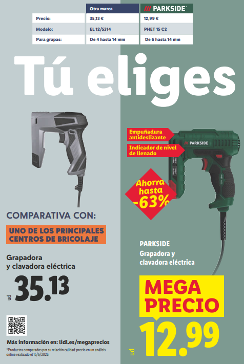 grapadora y clavadora eléctrica Parkside