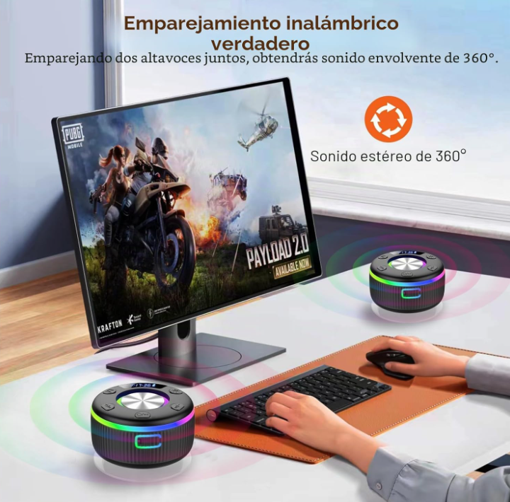 Amazon rebaja el altavoz Bluetooth impermeable PRSCFUM Q90 con luces RGB a un precio difícil de igualar
