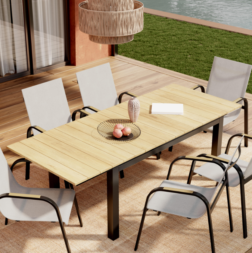 Gran rebaja en Leroy Merlin: Mesa de jardín Capri para 6-8 personas hasta el 31 agosto de 2026