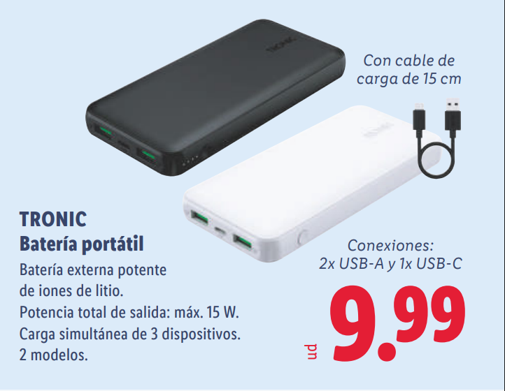 Batería portátil TRONIC de Lidl por 9,99 euros
