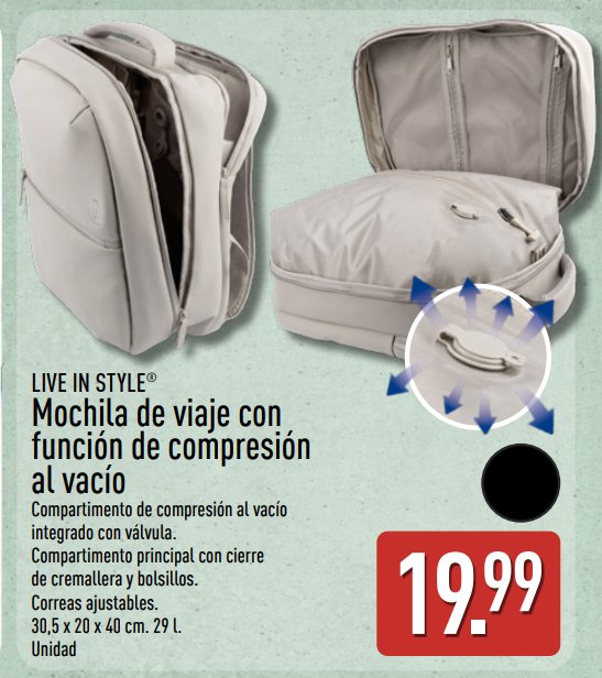 La mochila de ALDI que ayuda a ganar espacio al viajar