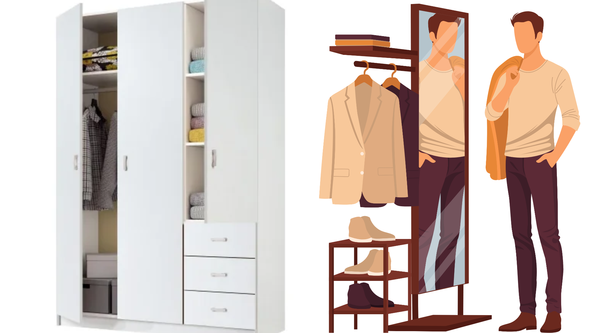 Carrefour tiene un armario blanco con 3 puertas y 3 cajones para organizar el dormitorio por 119,99 euros
