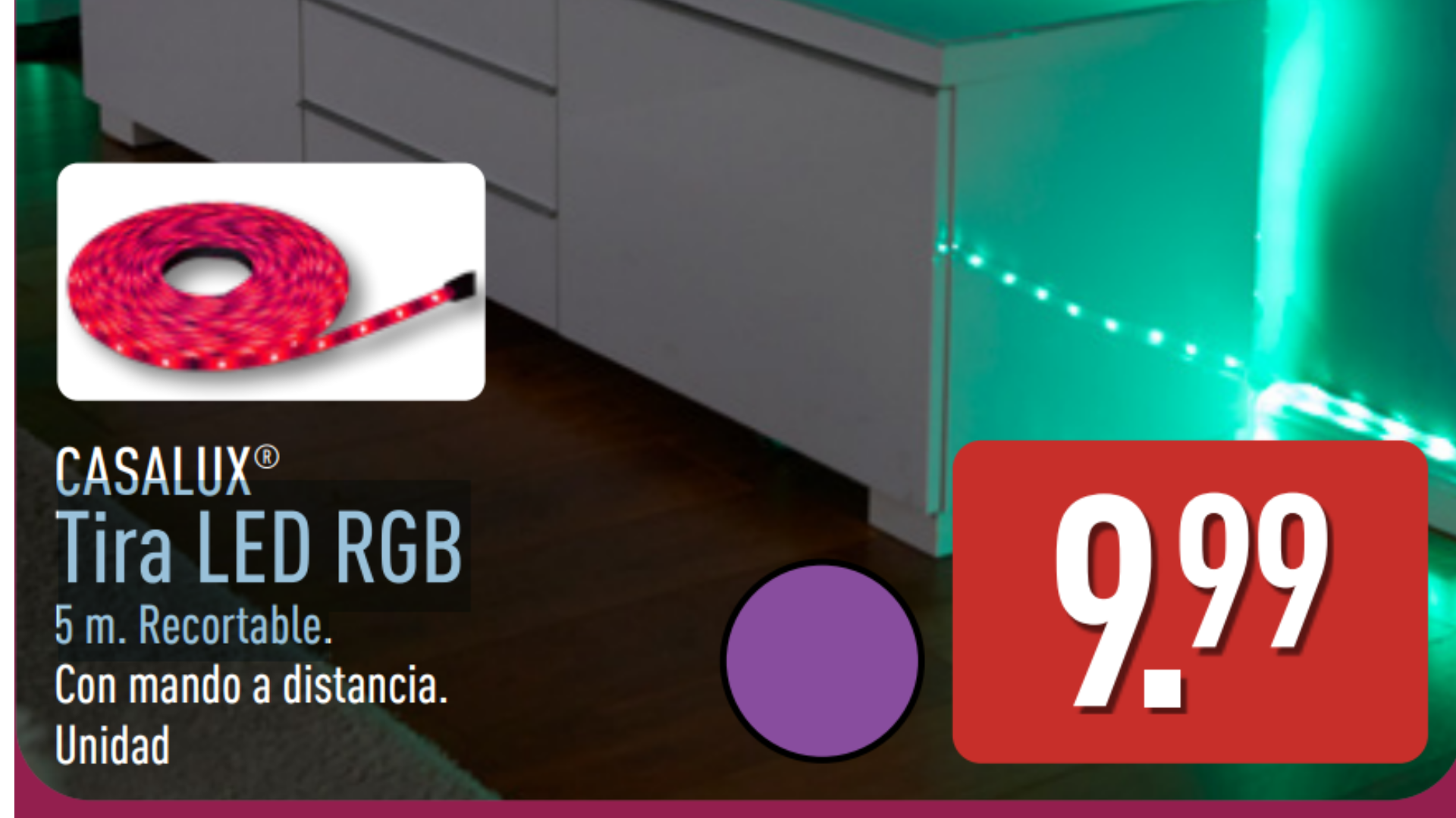 ALDI pone a la venta una tira LED RGB de 5 metros por 9,99 euros: ideal para darle otro ambiente al salón