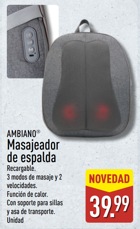 El masajeador de espalda de ALDI cuesta 39,99 euros