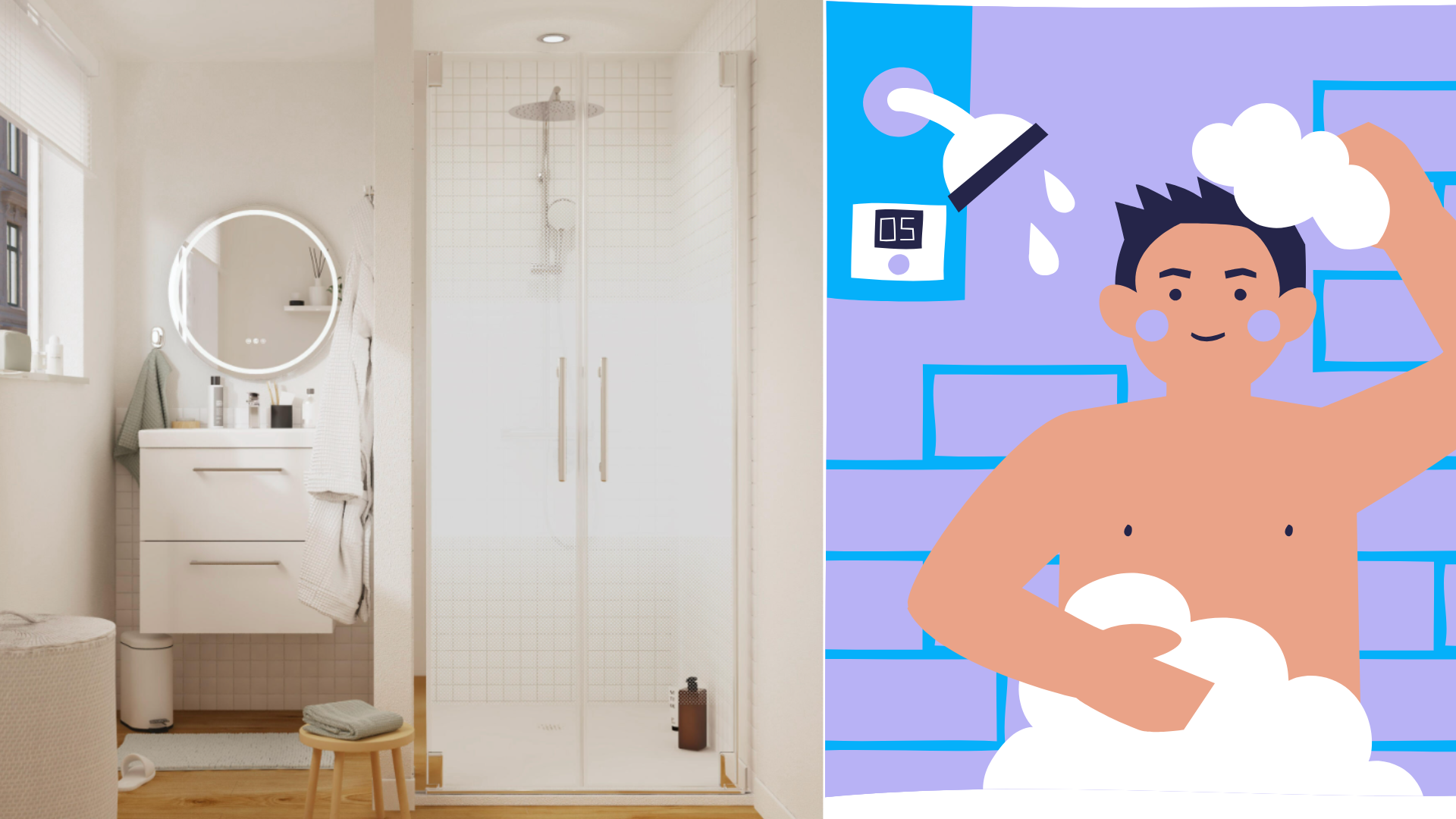 Leroy Merlin rebaja una mampara de ducha Sensea con cristal serigrafiado: ahorra 65,20 euros hasta el 19 de octubre